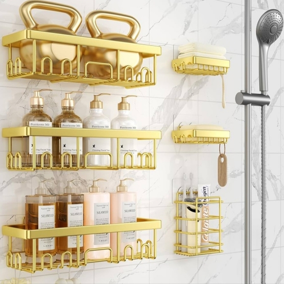 Stainless Steel Shower Caddy 6-Pack Rustproof Waterproof New - Picture 1 of 7